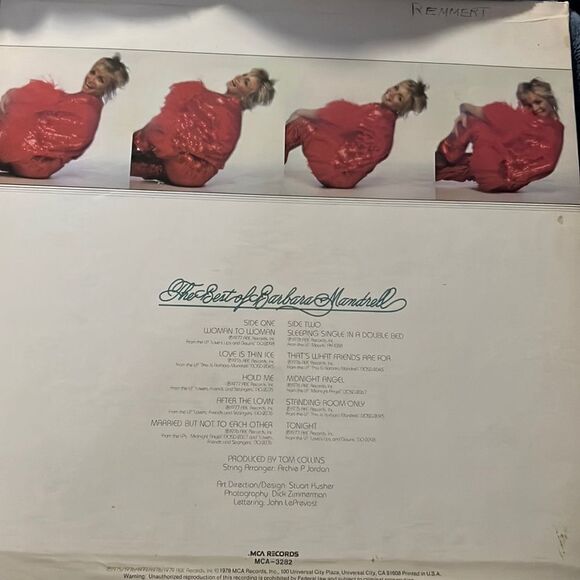 BARBARA MANDRELL "THE BEST OF BARBARA MANDRELL" PREMIUM QUALITY USED LP - Picture 2 of 8